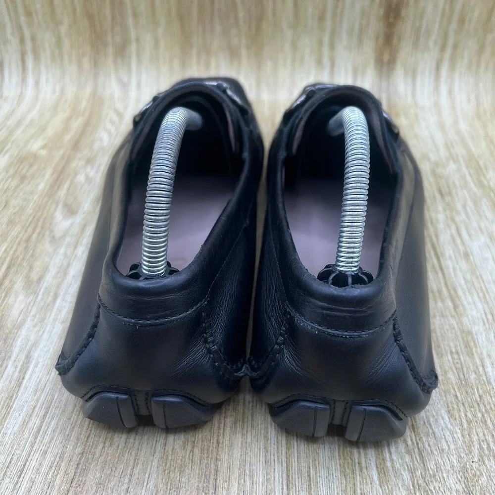 Salvatore Ferragamo Parigi Woven Loafers Men's Size 9 3E Black Gancini Driving